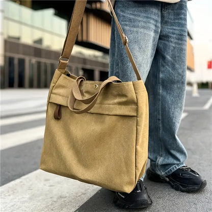 Canvas Retro Tote/Shoulder Bag for Men and Women