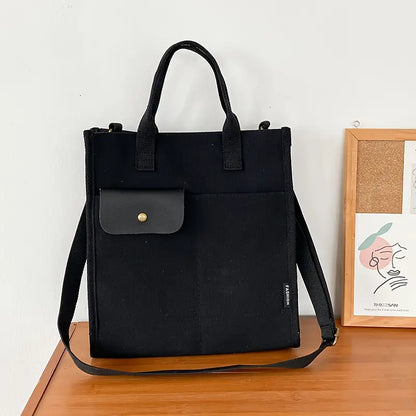 Minimalist Solid Canvas Tote Bag